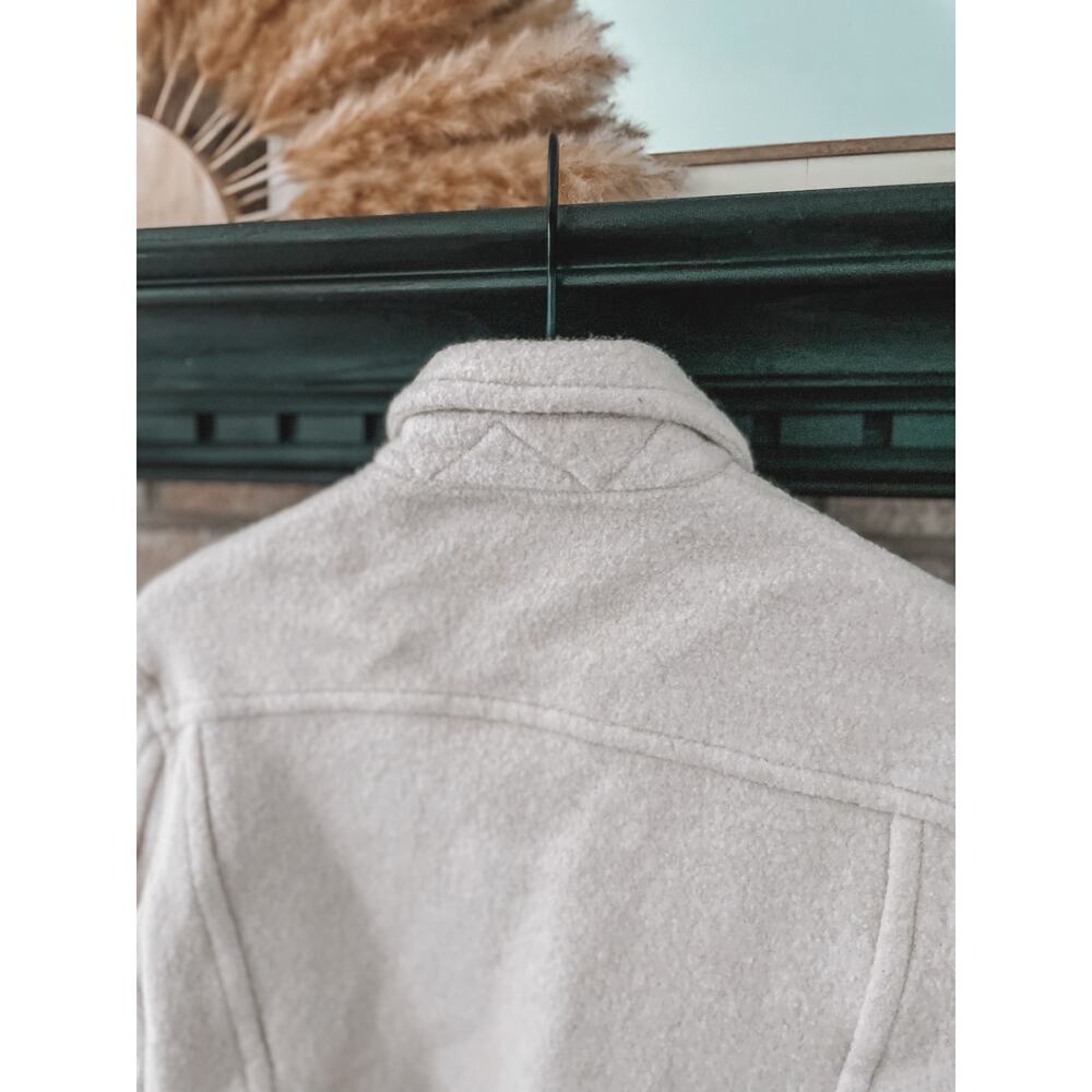 Wilfred Boiled Wool Cropped Trucker Jacket Small Cream Shacket - Picture 7 of 12